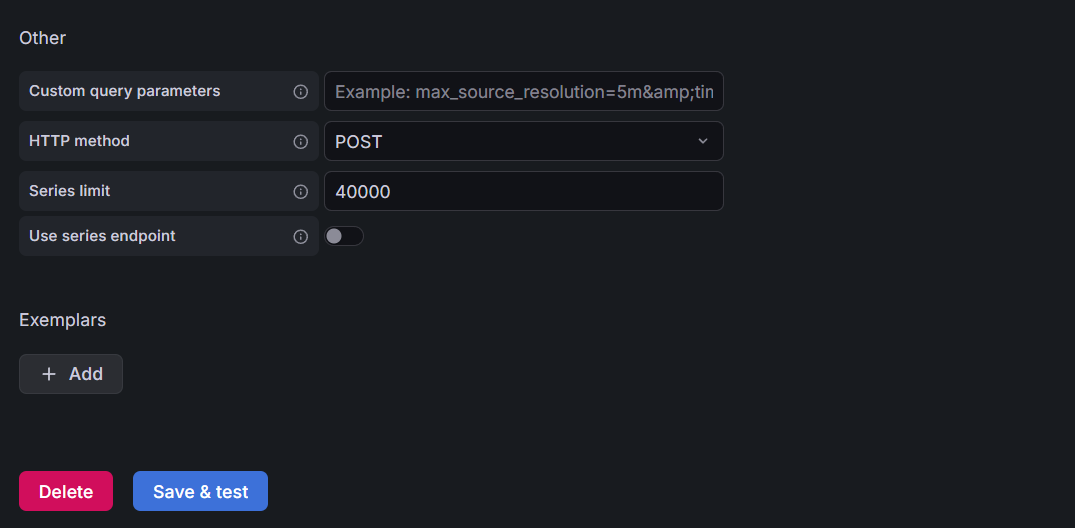 Prometheus Save &amp; test